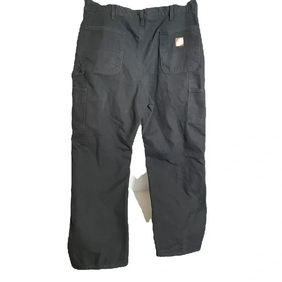 CARHARTT Mens LOOSE FIT WASHED DUCK FLANNEL-LINED UTILITY WORK PANT Size… - Picture 6 of 9